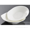super pure plain white dessert salad soup oval bowl